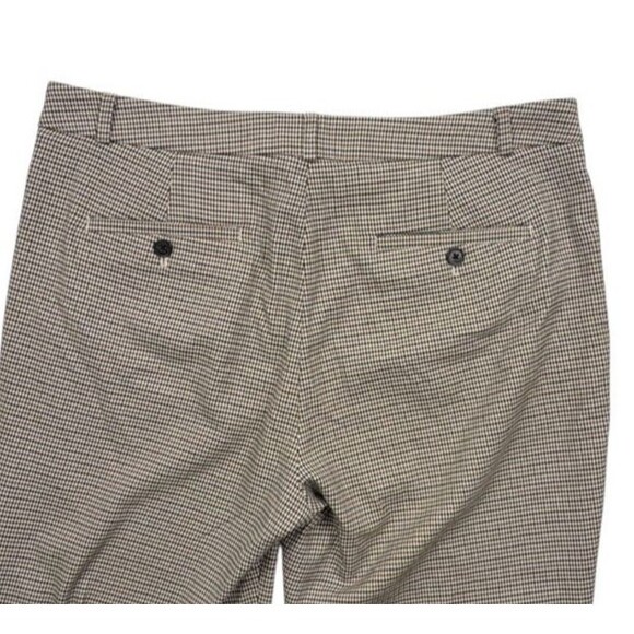 Banana Republic Avery Houndstooth Plaid Ankle Pants Preppy Chic Neutral 12 Short - Picture 14 of 15